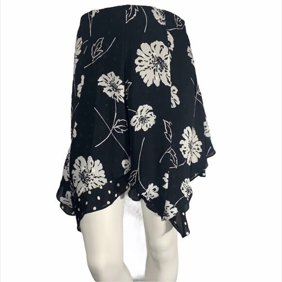 Jones 2P Silk handkerchief skirt floral polka dot - Picture 1 of 6